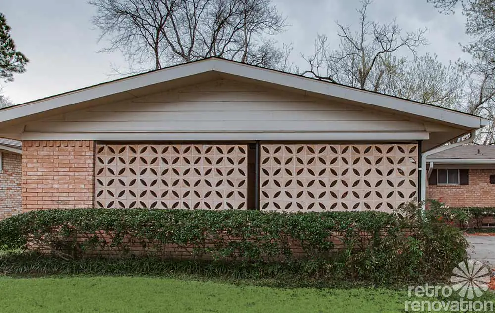 screen block on the side of a carport