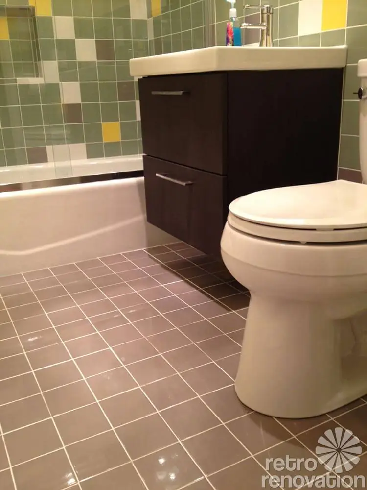 mid century bathroom renovation ikea vanity
