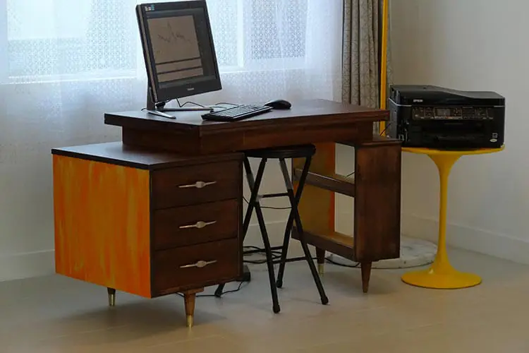 refinished mid century desk