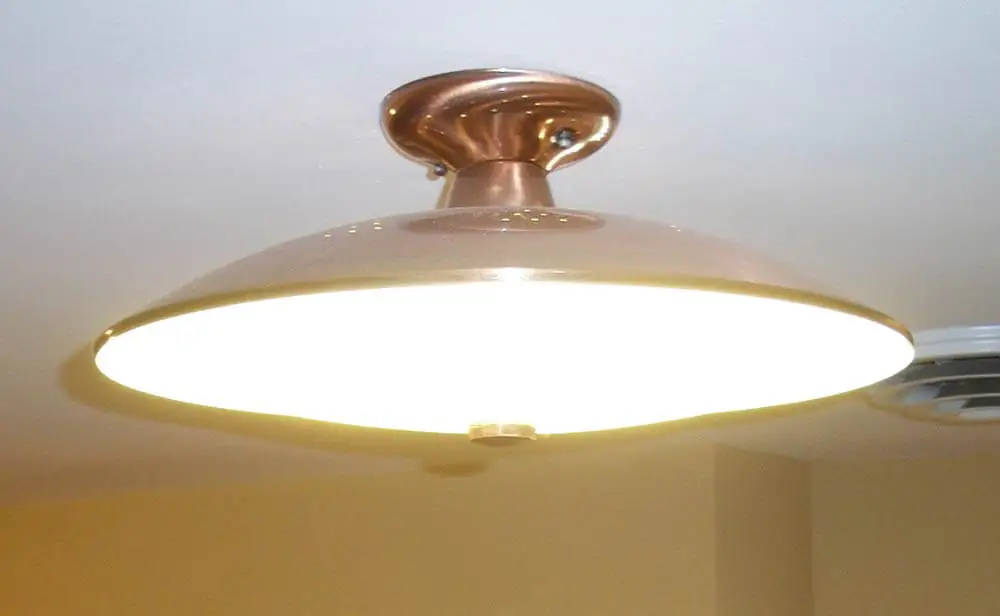 copper ceiling light from the 1960s