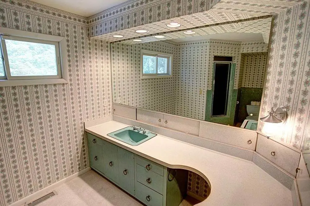 bathroom with hidden storage 