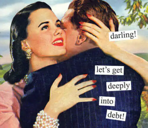 darling let's get deeply into debt illustration