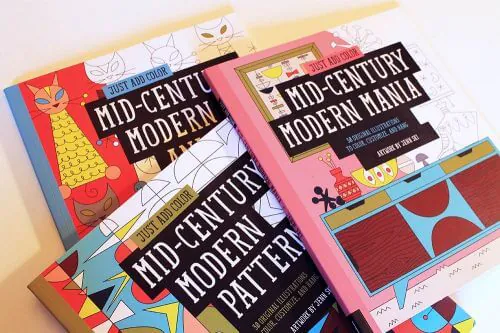 retro midcentury coloring book