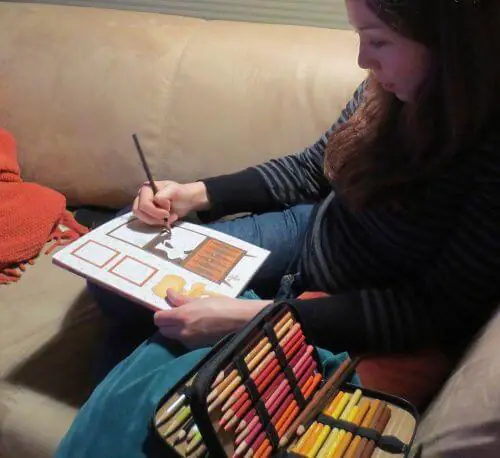 retro midcentury coloring book