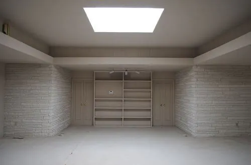 midcentury built in bookshelf