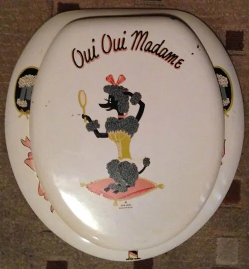 vintage poodle toilet seat
