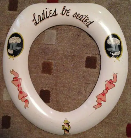 vintage poodle toilet seat