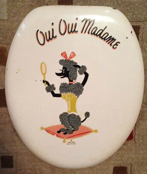 vintage poodle toilet seat