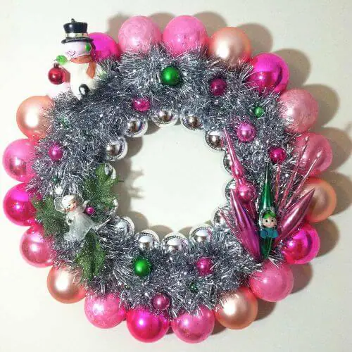 vintage ornament wreath
