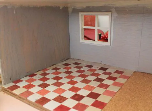 checkerboard dollhouse floor