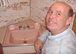 vintage pink sink