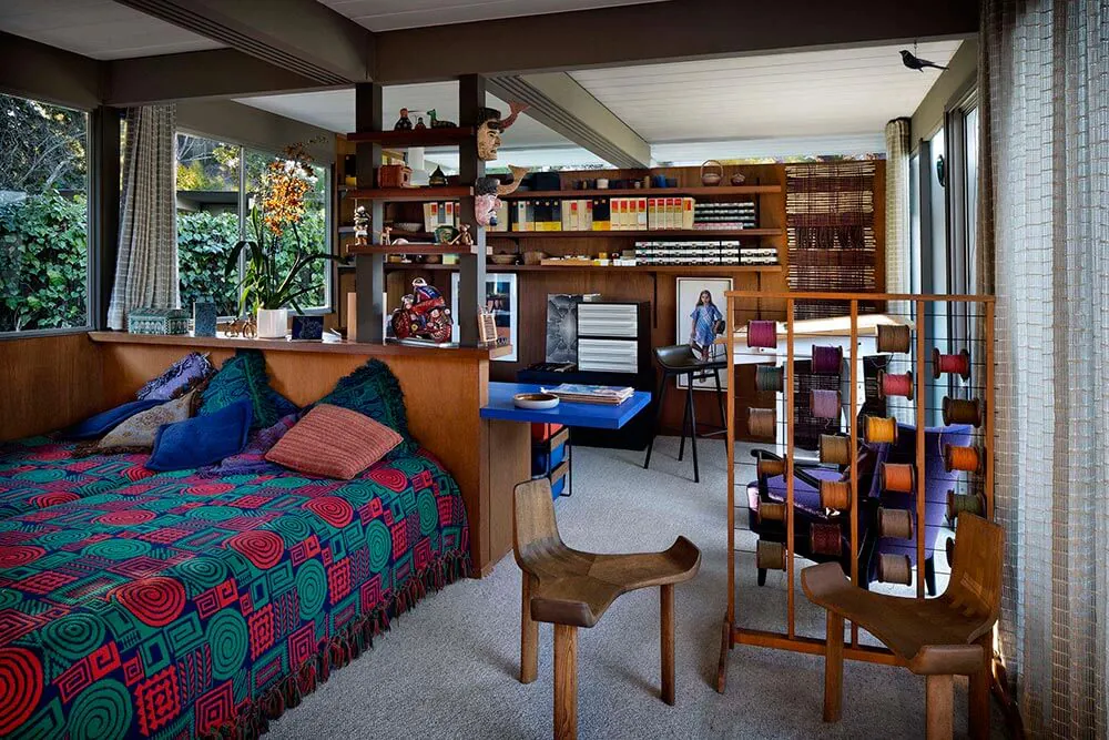 time capsule house midcentury bedroom in eichler house
