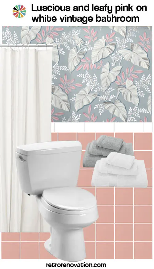 pink and white vintage bathroom