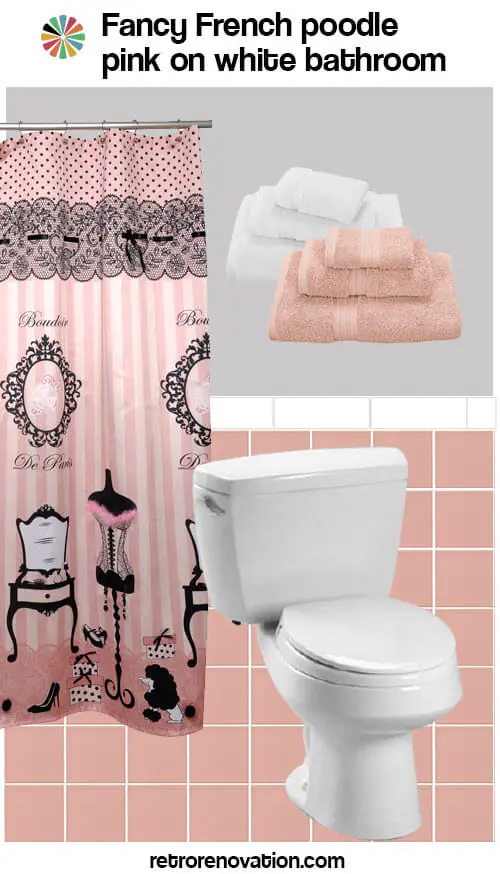 pink and white vintage bathroom