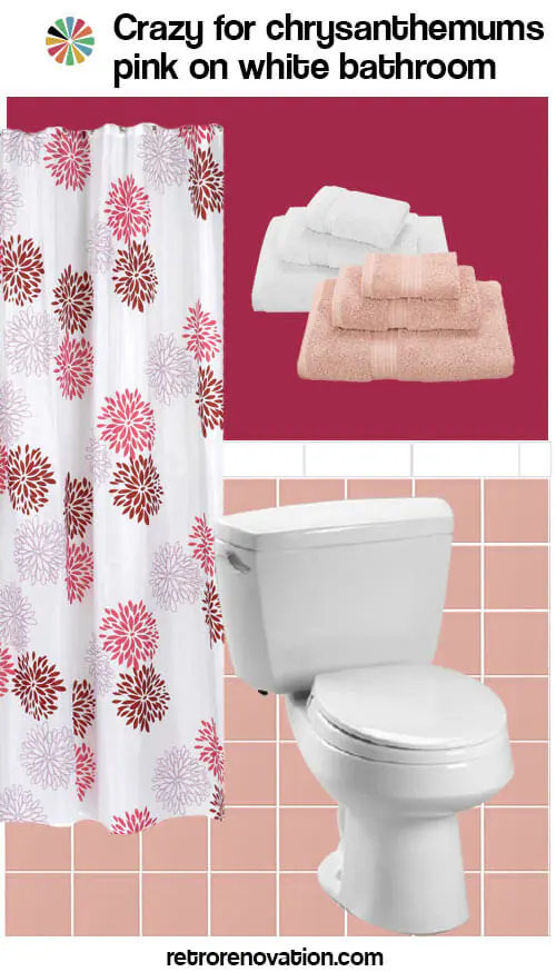 pink and white vintage bathroom