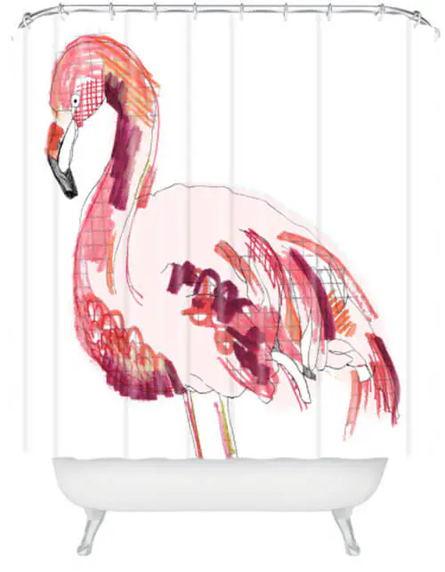 flamingo shower curtain