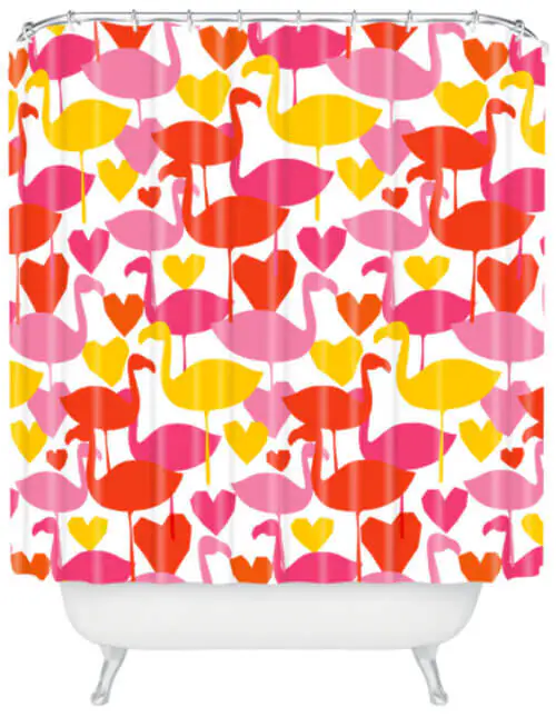 flamingo shower curtain
