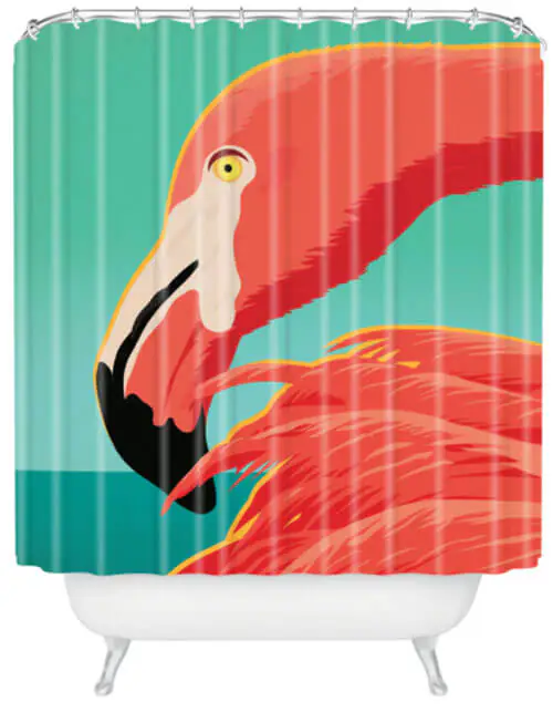 flamingo shower curtain