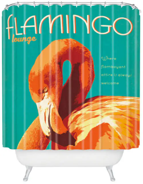 flamingo shower curtain