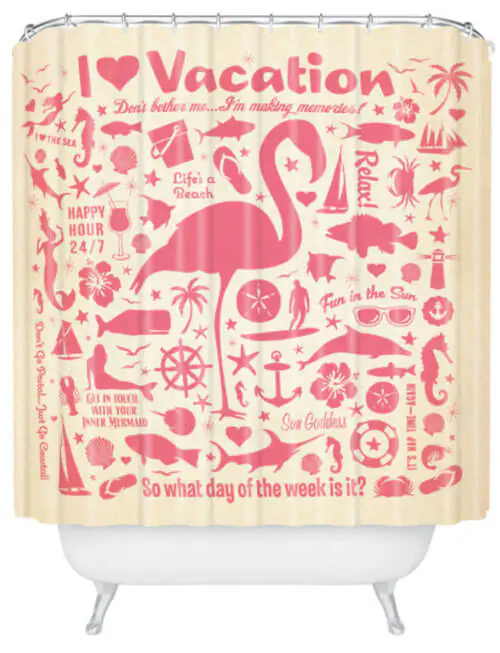 flamingo shower curtain