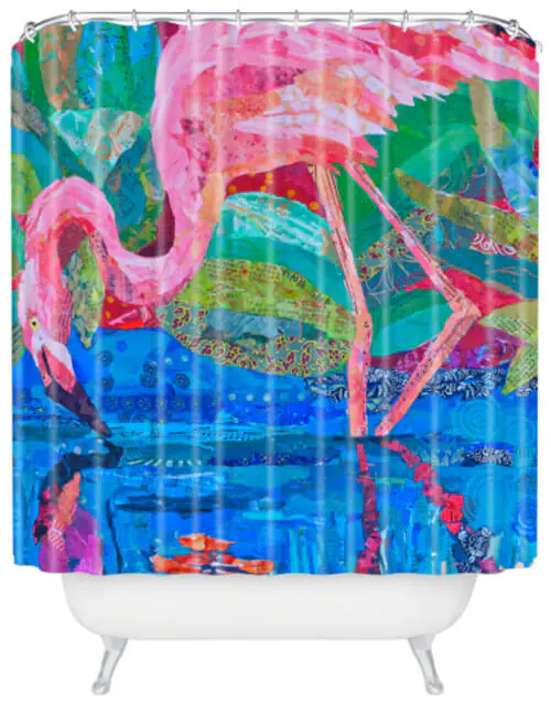 flamingo shower curtain