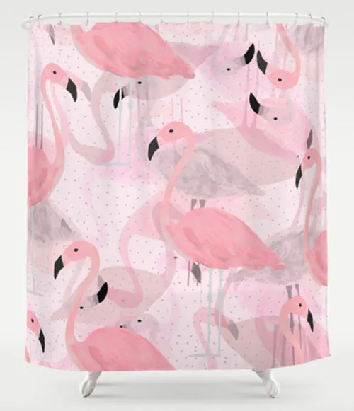 flamingo shower curtain