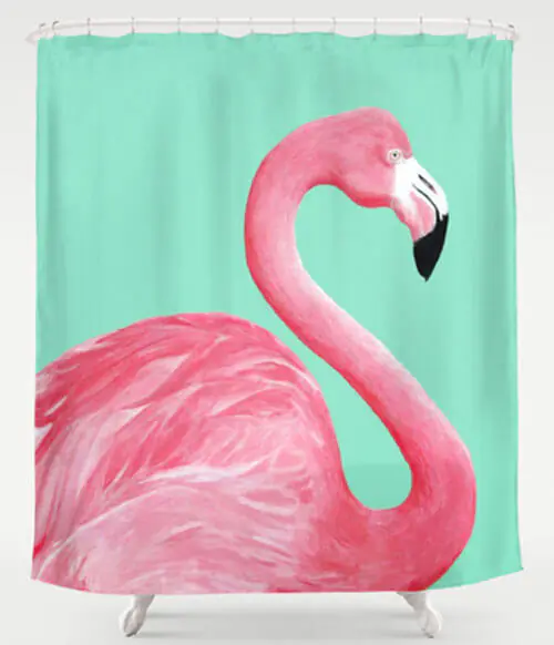 flamingo shower curtain