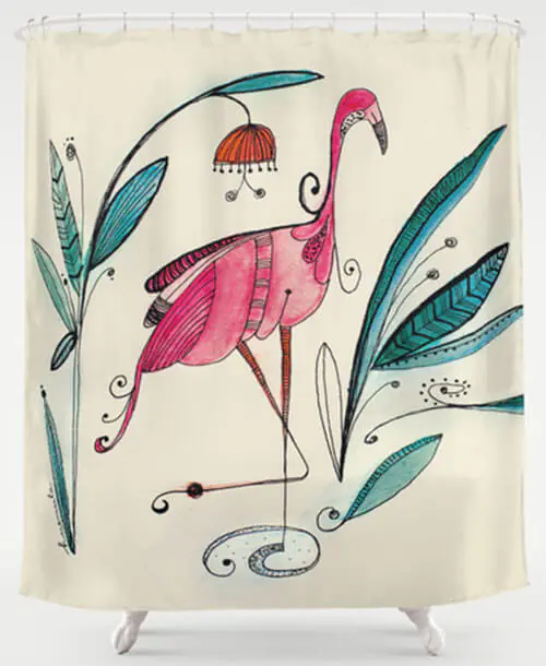 flamingo shower curtain