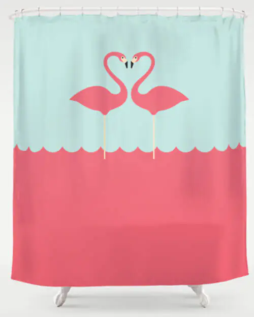 flamingo shower curtain