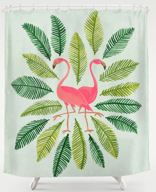 flamingo shower curtain