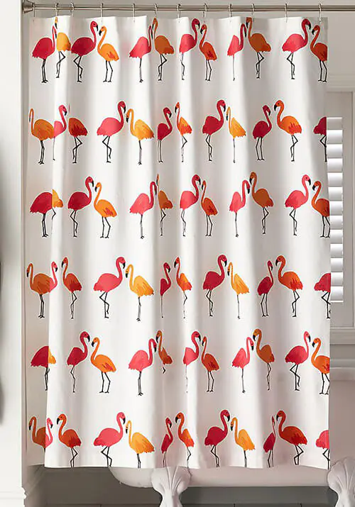 flamingo shower curtain