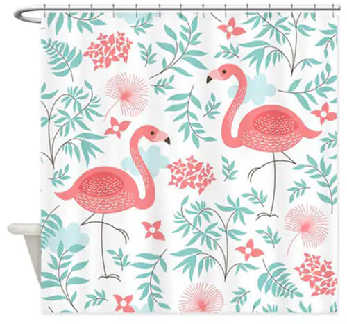 flamingo shower curtain