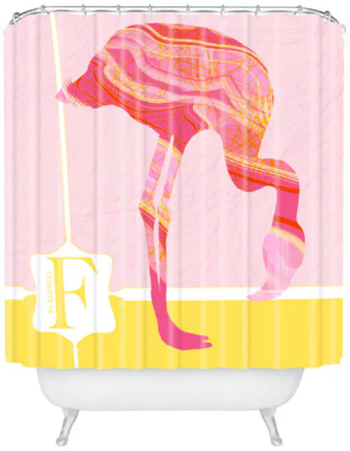 flamingo shower curtain