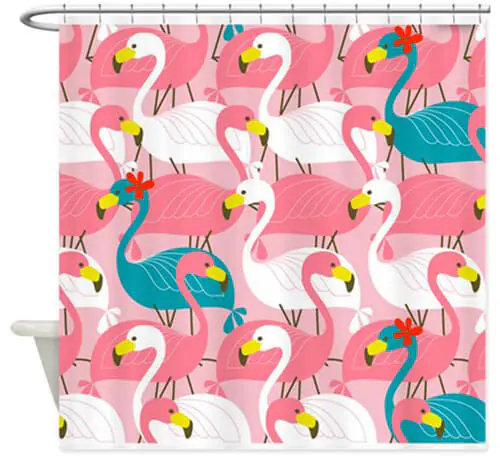 flamingo shower curtain