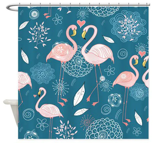 flamingo shower curtain