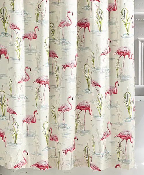 flamingo shower curtain
