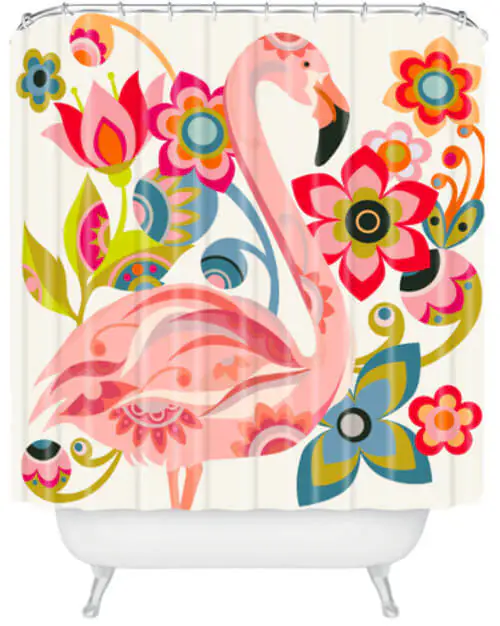 flamingo shower curtain