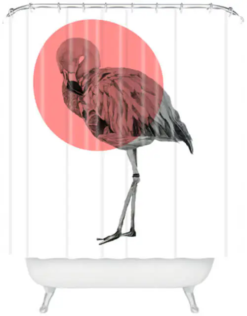 flamingo shower curtain