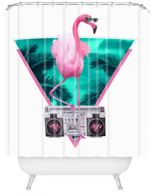 flamingo shower curtain