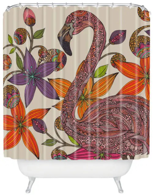 flamingo shower curtain