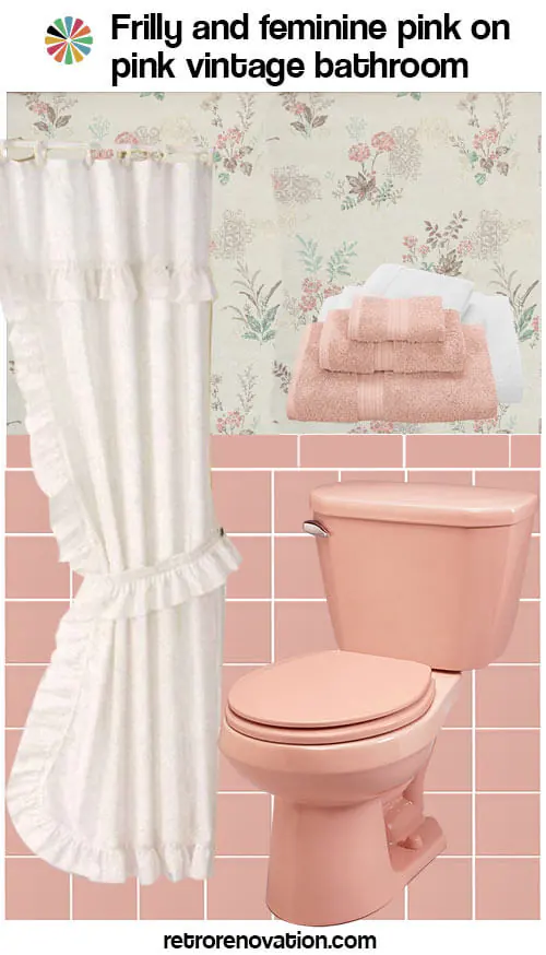vintage pink on pink bathroom
