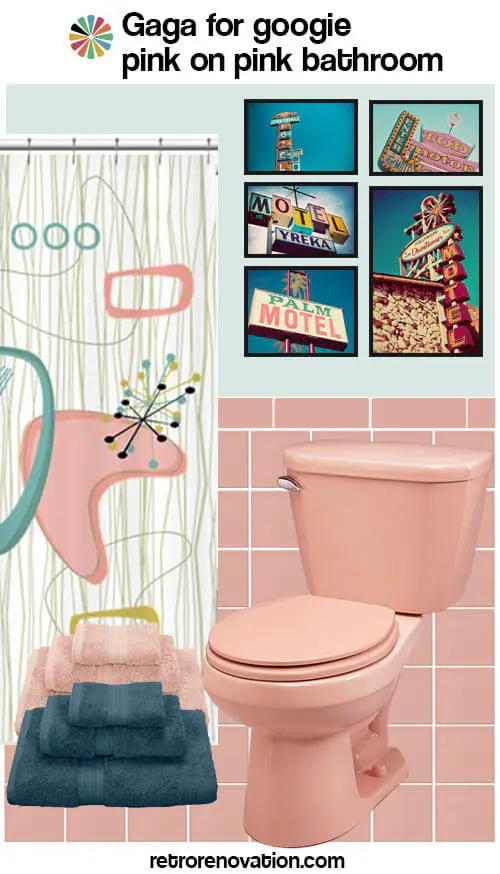 vintage pink bathroom design