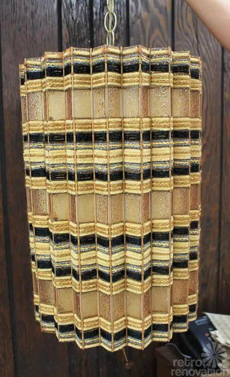 vintage swag lamp woven retro