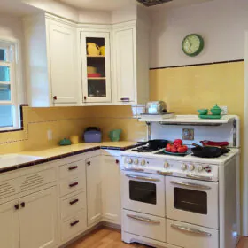 vintage yellow kitchen