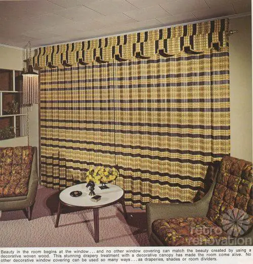 retro woven wood blinds 1970s