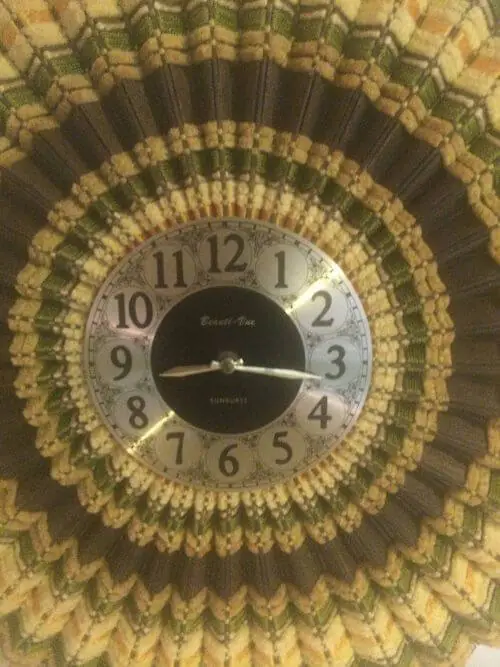 retro woven wood clock