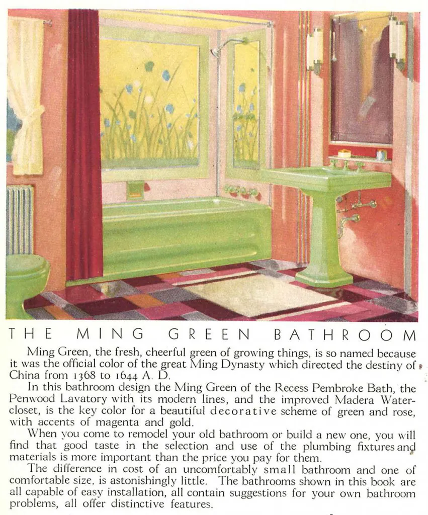 ming green bathroom fixtures by american standard