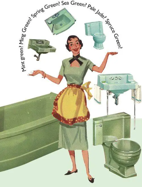 vintage green bathroom fixtures