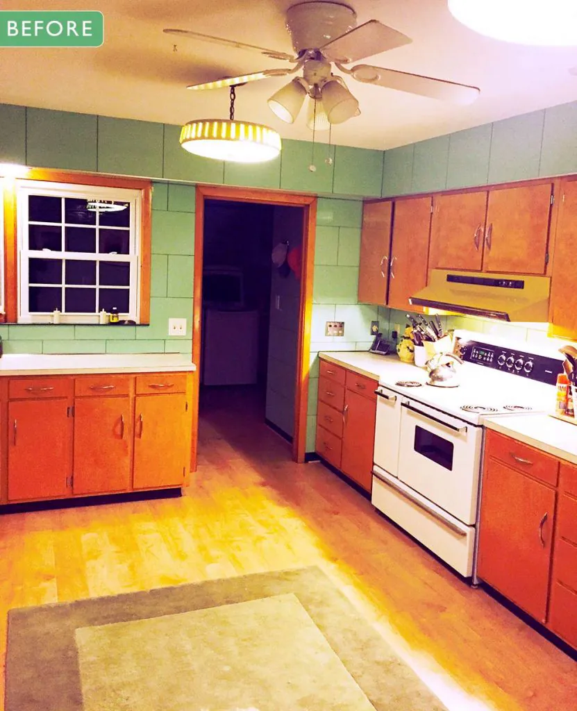 mid century kitchen before