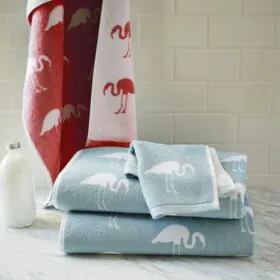 flamingo bathroom towels